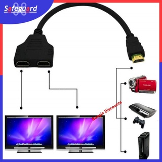 SAFEGUARD_CL HDMI Divisor 1 Entrada Macho A 2 Salidas Hembra Puerto Adaptador Convertidor 1080P Para Juegos , videos , Dispositivos multimedia