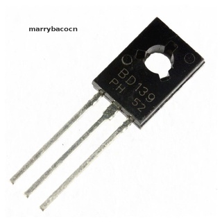 Marrybacocn 10Pcs BD139 Genuine ON Semiconductor NPN Transistor 1.5A/80V To-126 Hot Sale CL