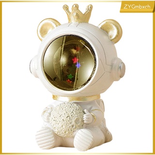 Cute Astronaut Night Light Battery Operated Collectible Resin Statues Living Room Bedside Table Lamp Spaceman Outerspace Men LED Lights Cafe Club Cafe