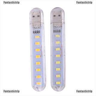 <Fantastictrip> Mini LED portátil 5V 8 LED USB iluminación ordenador móvil lámpara de alimentación luz nocturna