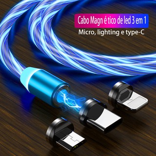 Cable Cargador Magnético 3 En 1 Tipo C , Android , ios/iphone