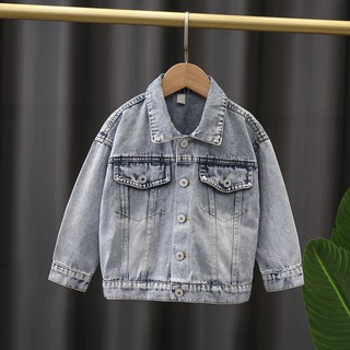 2021 otoño nuevos niños moda simple y versátil chaqueta de mezclilla botón de los niños chaqueta coreana (1)
