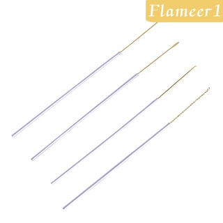 [Flameer1] 4 piezas de mango largo de cera de oreja Pick Curette removedor de cera Kit de herramientas