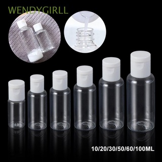 WENDYGIRLL 10-100ML Contenedor Vacío Dispensador De Botella Champú Loción Tarro De Maquillaje Plástico Exprimir Transparente Recargable