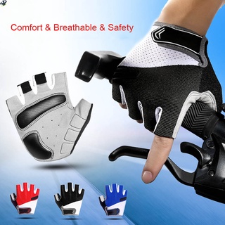 Ll 1 par de guantes antideslizantes antideslizantes para hombres y mujeres/guantes de medio dedo transpirables para ciclismo/bicicleta (1)