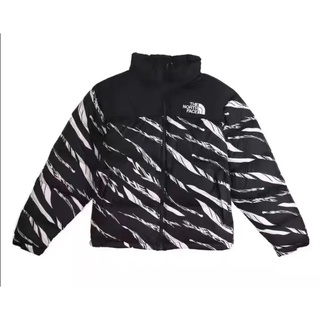 The North Face 100% Original Down Jacket Men's Women's Zebra Print Stand Collar Casual Jacket (7)