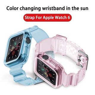 glacier pulsera transparente para apple watch 6 5 4 3 2 1 pulsera de silicona transparente para iwatch 44 mm 42 mm 40 mm correas de muñeca