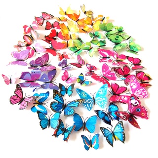 # Ventas Calientes 12 Imanes De Mariposa 3D Para Nevera , Extraíbles , Bricolaje , Mariposas , Decoración De Pared , TECOMBEE (1)