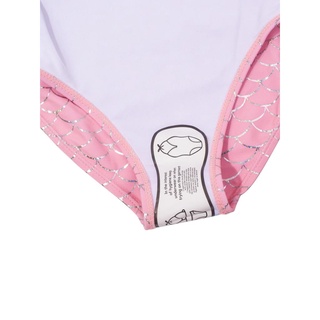 ❂Wy✿Niña Casual sin mangas de una sola pieza traje de baño de moda escala de pescado letra impresión U-cuello triángulo trajes de baño (9)