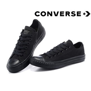 (Listo Stock) Moda Recién Llegados ! Converse All Star Bajo Tops Zapatos Unisex Negro Kasut