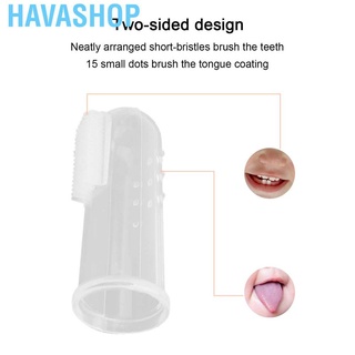 Havashop cepillo de dientes de silicona para dedo/cepillo de dientes de limpieza Oral para cuidado infantil (7)