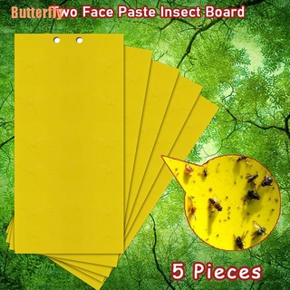 Butterfly(@) 5 trampas adhesivas amarillas de doble cara para plantas voladoras, pegatinas de insectos