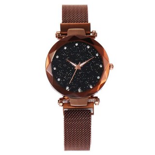 Reloj de pulsera para mujer con brazalete de cielo estrellado brillante y cierre magnético (4)