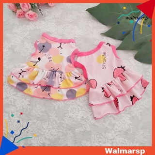 [wmp] vestido de princesa de algodón con estampado de fruta y dos piernas con volantes para mascotas/princesa/verano