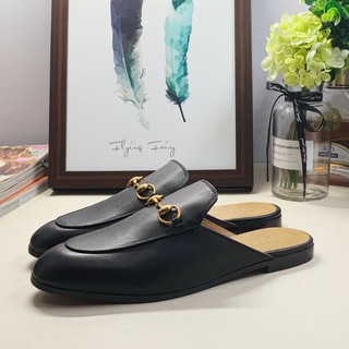 [Disponible En Inventario] Sandalias De Cuero Genuino Gucci Princetown Para Mujeres Y Hombres