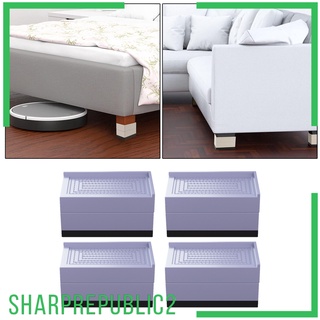 Sharprepublic2 4pzs Risers Cama o muebles Riser/camas cuadradas para piernas negras/Piso para pies/pies/protectores De piernas/camas resistentes