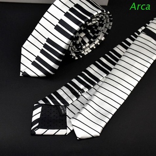 arca hombres negro y blanco piano teclado corbata corbata clásica slim skinny music tie