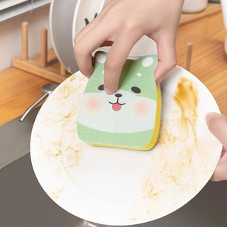 Cute Cartoon Kitchen Cleaning Sponge / Kitchen Microfiber Cleaning Sponges / Magic Nano Sponge Cleaner Eraser / Household Multi-Purpose Sponge Scouring Pads / Household Cleaning Wash Cloth For Effortless Clean (Dishes, Pots And Pans)