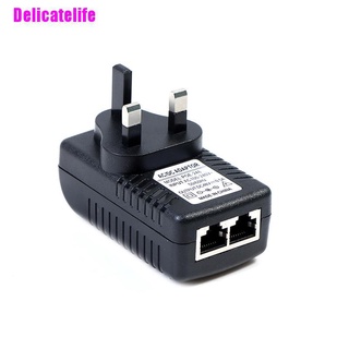 [Delicatelife] 48v DC A POE inyector POE interruptor Ethernet adaptador de alimentación enchufe UK