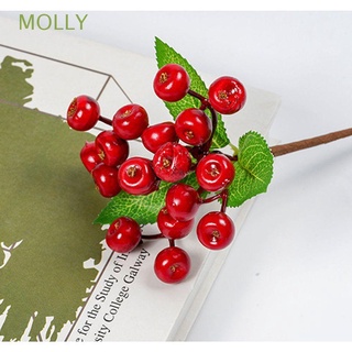 MOLLY Party Artificial Red Berry Wedding Christmas Ornaments Fake Flower DIY Props Festival Xmas Decor Home Simulation Branch