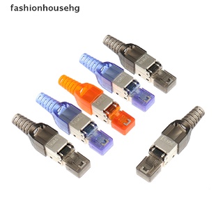 [Fashionhousehg] Cat6A/7/8 Shielded Crystal Head Ftp Rj45 Connector Metal Module Tool-Free Plug HOT SELL (1)