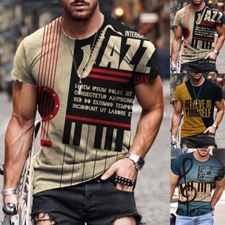 Los hombres T-Shirt camiseta camiseta Tops blusa abstracta cómodo M~2XL moda