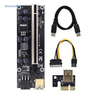 Electronicmall01 PCI Express tarjeta elevadora 1X a 16X PCI-E extensor Cable USB 6Pin alimentación