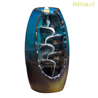 felicia Waterfall Incense Burner Ceramic Incense Holder with 20 Backflow Cones for Home