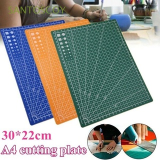 SANTOSCOY 30X22cm Cutting Pad Paper Board Manual Tool Cutting Mat A4 DIY Double-sided Grid Lines Durable Printed Self-healing Craft/Multicolor (1)