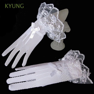 KYUNG Fashion Accessories Wedding for Party Prom Evening Bridal Fingered Gloves Gloves Lace Fishnet Lace Gloves Wedding Dress/Multicolor
