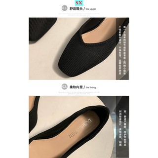 Fone de ouvido bluetooth zapatos de mujer otoño 2021 nuevos zapatos de abuela de punto de boca poco profunda de cabeza cuadrada zapatos de trabajo de tacón grueso rojo salvaje de red femenina zapatos individuales de mujer (9)