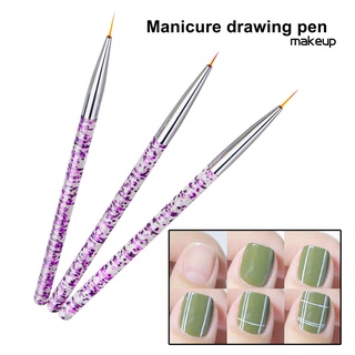 mk- 3 pzs pinceles de arte de uñas no deformación/suministros para uñas uv gel pintura acrílica/cepillos para salón