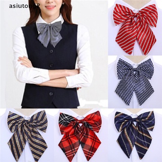 (asiutong2) Las mujeres pajaritas rayas lazo corbata de seda pajarita mariposa cuello desgaste Collar my