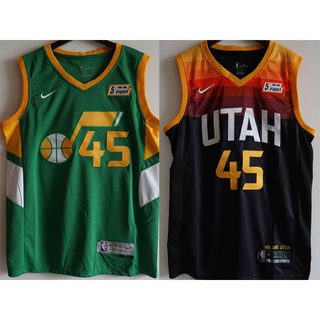 Camiseta de baloncesto de la nba Utah Jazz 45 Donovan Mitchell green city negro temporada regular jersey de baloncesto