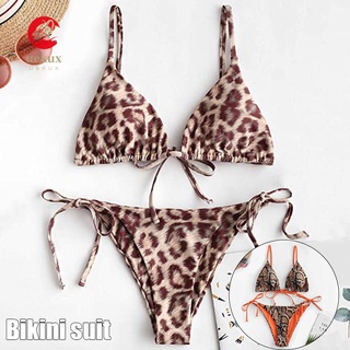 Conjunto De bikini para mujer con estampado De Leopardo De dos piezas Push Up