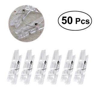 50 Clips de plástico para colgar ropa, Clips transparentes, pinzas, Mini pinzas de papel, Clip de fotos (1)