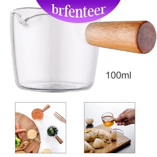 Brfenteer olla De leche con mango De madera Resistente al Calor De vidrio/Salada/fruta/Salada/plata