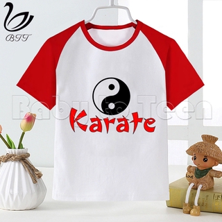 Camisetas De niña japonesa Kanji Shotokan Karate Kid Camisa linda De T niños ropa De Manga corta divertida De dibujos Animados De fiesta Top chica camiseta