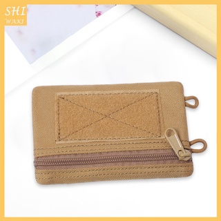 [SHIWAKI] Molle bolsa titular de la tarjeta cartera cremallera bolsa de cintura con cordón senderismo caza (1)