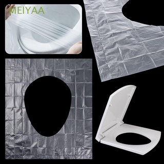 MEIYAA 50pcs Antibacterial Toilet Seat Go Out Toilet One Time Travel Goods Single Piece Travel Stickers Water Proof Toilet Cover