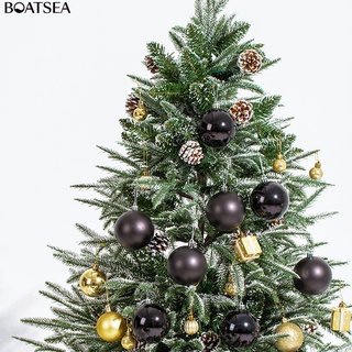 (Boatsea) Juego De adornos negros De Bola Para navidad/regalo exquisito ventana y Lateral (2)
