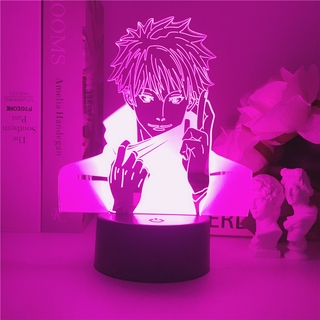 caliente jujutsu kaisen 3d lámpara de noche anime iluminación usb led gojo satoru itadori yuji oficina escritorio usb regalo remoto chica asequible