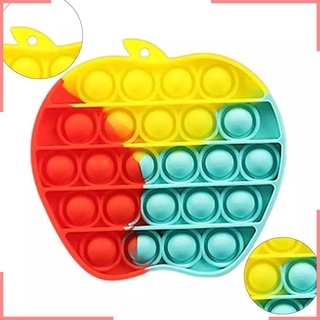 ⭐Mejor precio arco iris manzana silicona juguete impresión Fidget juguete Squeeze burbuja sensorial juguete