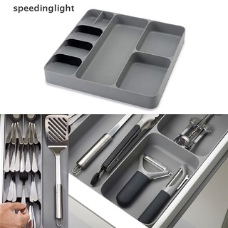 [speedinglight] Bandeja de cocina para insertar cubiertos cuchara divisor organizador cajón compacto caja de almacenamiento caliente