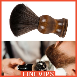 [FINEVIPS] Cepillo de afeitar profesional cepillo de limpieza con mango de madera hombres afeitado regalos