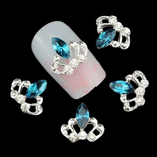CHARMS te 10 piezas de corona 3d de diamantes de imitación para decoración de uñas, diseño de clavos, herramienta de manicura