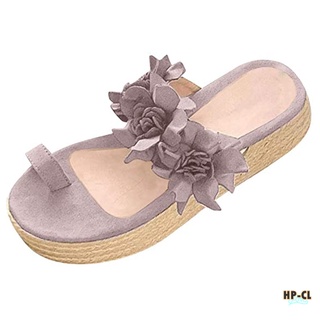 Women Casual Flower Platform Sandals Slip-on Daily Beach Travel Sandals Slippers (8)