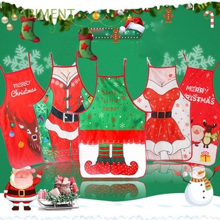 LABIMENT Merry Christmas Clean Pinafore Xmas Decoration Bibs Christmas Apron Cooking Supplies Decorative Props Gifts Coffee Fabric Home Kitchen Color Pinafore