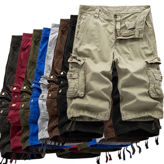 Cargo Pantalones Cortos De Los Hombres De Verano Del Ejército Militar Táctico Casual Sólido Multibolsillo Masculino De Carga Más El Tamaño