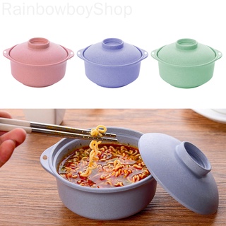 [Rainbowboy] Fideos instantáneos tazón con tapa estilo estudiantes fideos sopa arroz Ramen tazón vajilla